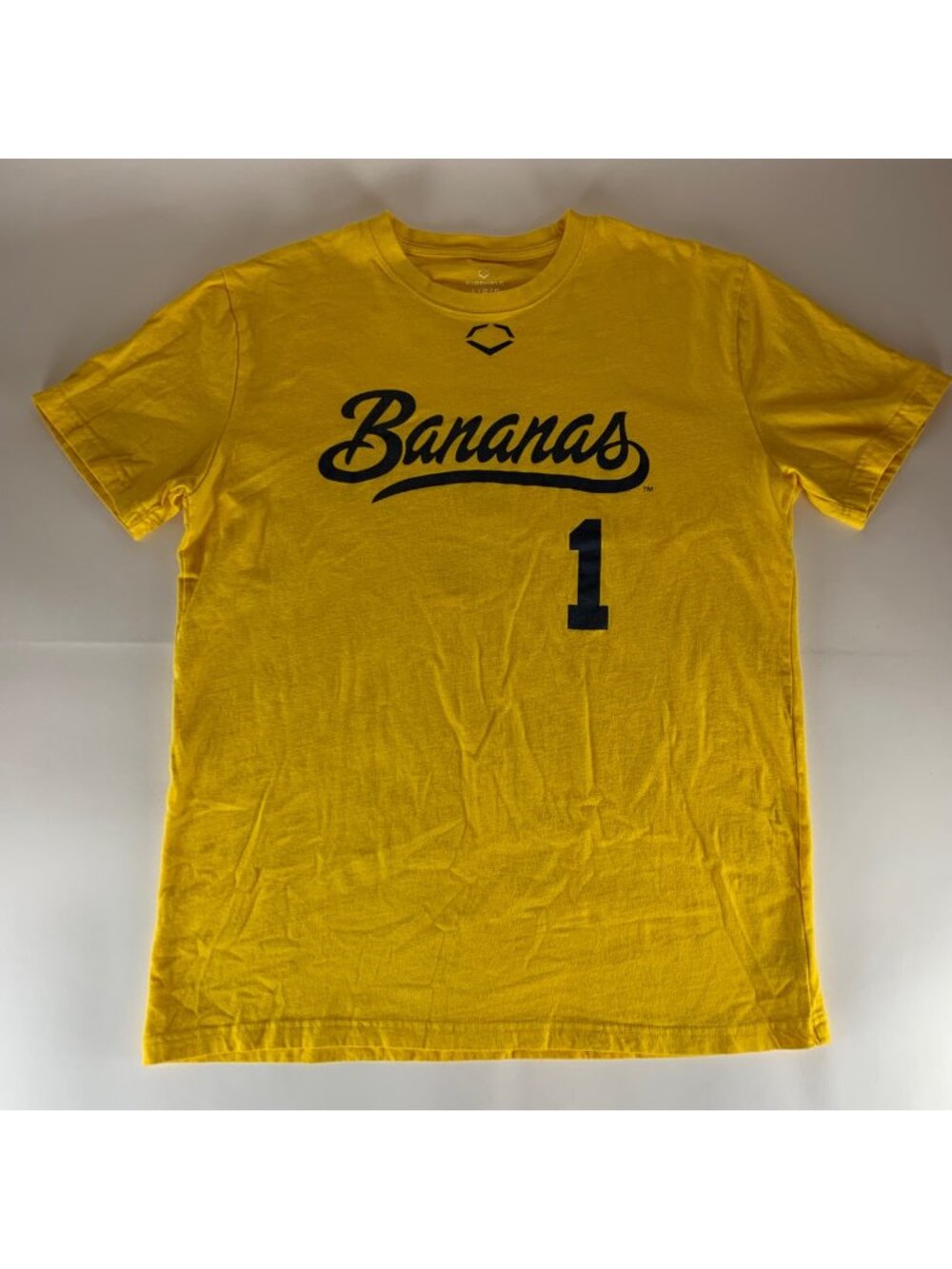 Savannah Bananas Gold Evoshield #1 Short Sleeve Jersey Shirt Mens Large